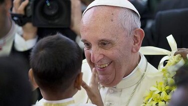 El papa comenzó la celebración de la canonización de Jose Vaz