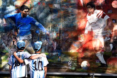 ‘Una gambeta a la vida’, homenaje de un artista plástico a Diego Maradona