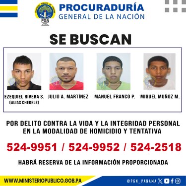 Cuatro personas buscadas por homicidio: la fiscalía insta a la ciudadanía a colaborar