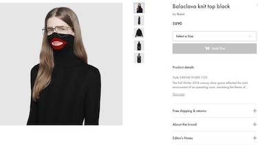 Gucci retira un suéter negro con labios rojos tras ser acusado de racismo