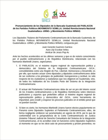 Tres diputados de cinco de CD en el Parlacen consideran ‘inoportuna e inconveniente’ la juramentación de Ricardo y Luis Martinelli Linares