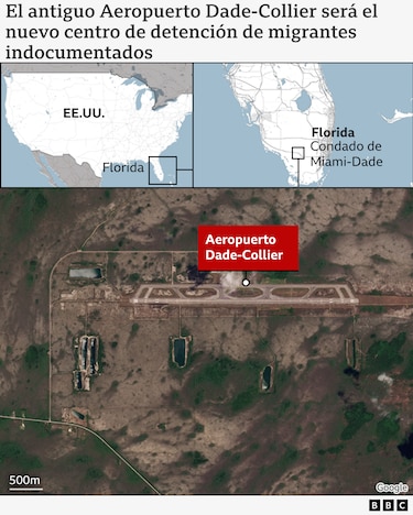 “Si salen, no les espera mucho más que caimanes y pitones”: el polémico centro de detención para migrantes que EE.UU. construye en Miami