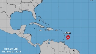 Tormenta tropical Kirk avanza hacia el este del Caribe