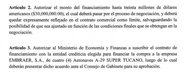De $30 millones a $76 millones para financiar aviones Super Tucano: así ha cambiado el crédito que gestiona Embraer