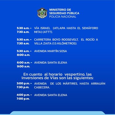 Operativo de inversión de carriles por el inicio del año escolar 2024