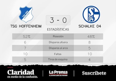 Skov, autor de los dos goles de la victoria de TSG Hoffenheim ante Schalke 04