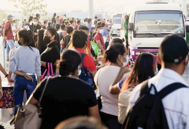 Aglomeraciones por un transporte público 