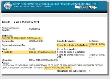 El gerente de Etesa es liquidado ‘por mutuo acuerdo’ y recibirá una indemnización de casi $250,000