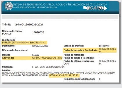 El gerente de Etesa es liquidado ‘por mutuo acuerdo’ y recibirá una indemnización de casi $250,000