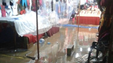 Aguacero deja daños en la Feria Internacional de Azuero