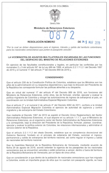 Venezolanos podrán ingresar a Colombia incluso con pasaporte vencido