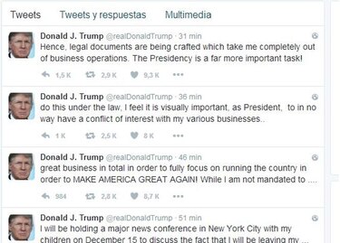 Donald Trump anuncia que se apartará de todos sus negocios: 'La presidencia es más importante'