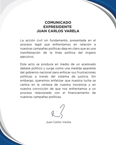 El Estado panameño demandó a los expresidentes Ricardo Martinelli y Juan Carlos Varela por el caso Odebrecht