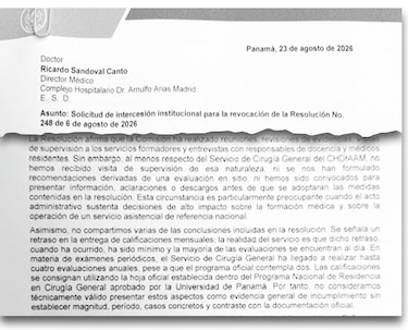 Complejo Hospitalario de la CSS pide reconsiderar las medidas sobre la residencia de Cirugía General