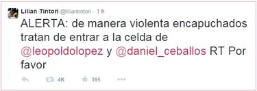 Lilian Tintori denuncia un operativo violento contra Leopoldo López y Daniel Ceballos