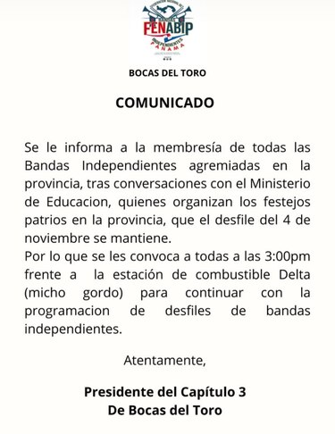 Festejos patrios en Bocas del Toro: Bandas independientes desafían la alerta roja
