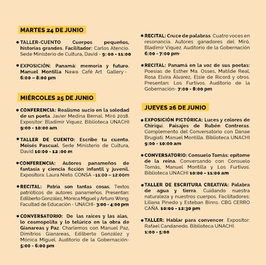 Chiriquí será sede del quinto Encuentro Nacional de Literatura