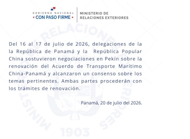 Panamá y China acuerdan renovar convenio marítimo y disminuyen tensiones portuarias