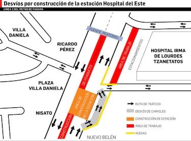 Realizan desvíos de carriles por construcción de la estación Hospital del Este