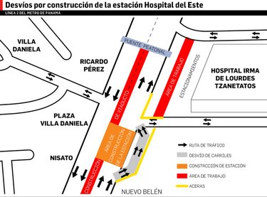 Realizan desvíos de carriles por construcción de la estación Hospital del Este