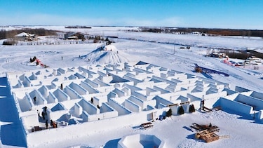 Erigen el laberinto de nieve más grande del mundo