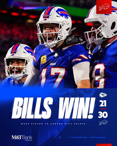 Los Bills rompen el invicto de los campeones Chiefs