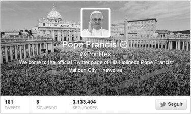 Twitter papal llega a 10 millones seguidores