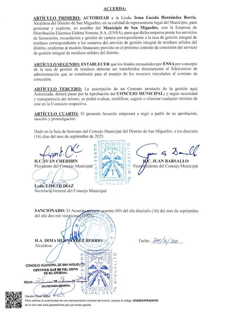 San Miguelito asumirá el cobro de la tasa de aseo de 2026 tras finalizar concesión con Revisalud