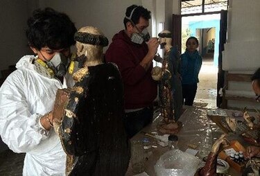 Restauran retablo de iglesia erigida sobre lugar de reposo de Netzahualcóyotl