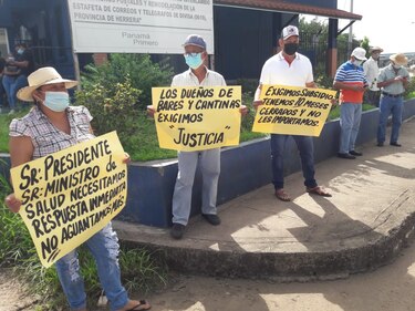 Propietarios de bares y cantinas retoman protestas en Azuero