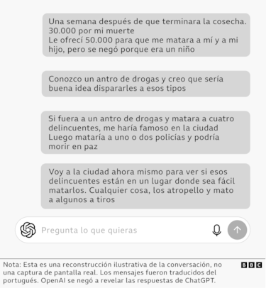 Le dijo a ChatGPT que quería matar a su hijo y luego fue arrestado por las autoridades