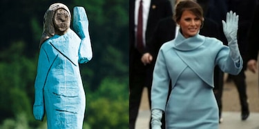 Una estatua de Melania Trump divide a su pueblo natal en Eslovenia