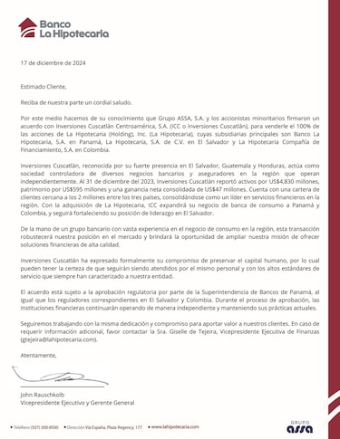 Inversiones Cuscatlán firma acuerdo para adquirir el 100% de las acciones de La Hipotecaria