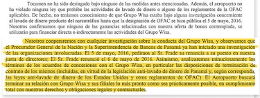 Tocumen, S.A. acabaría su relación con Wisa