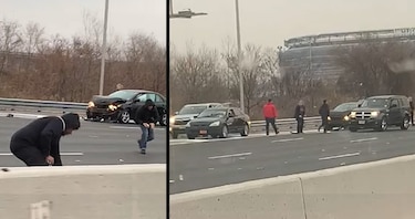 Llovió medio millón de dólares en autopista de Nueva Jersey