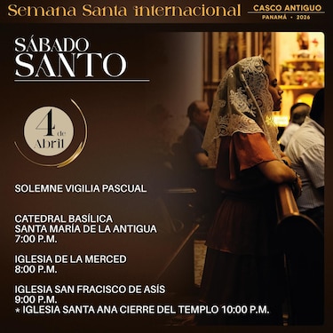 Conozca los horarios de misas y procesiones de Semana Santa 2026 en el Casco Antiguo