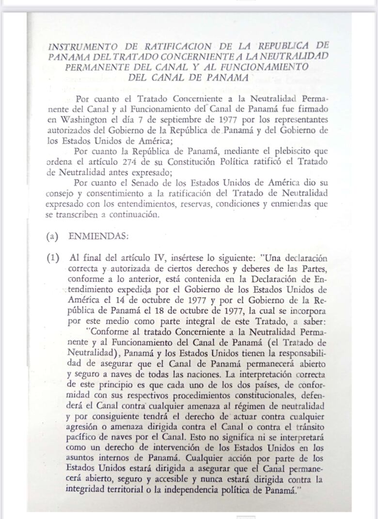 Donald Trump, el Canal de Panamá y lo pactado en el Tratado de Neutralidad