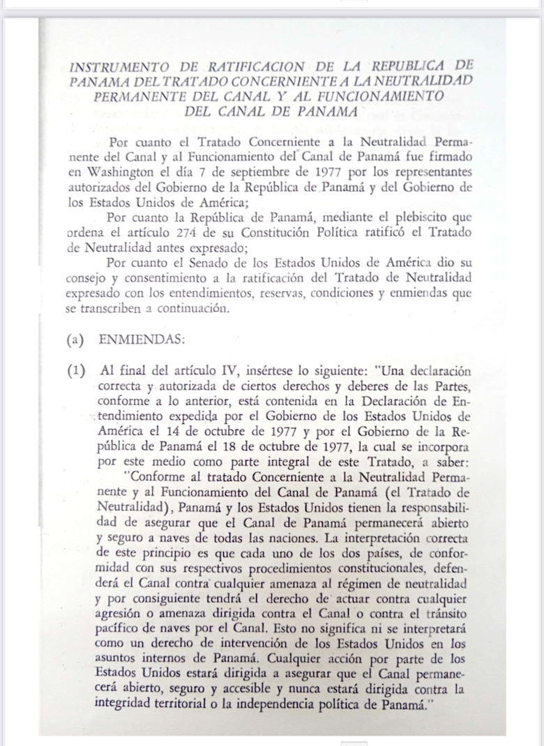 Donald Trump, el Canal de Panamá y lo pactado en el Tratado de Neutralidad
