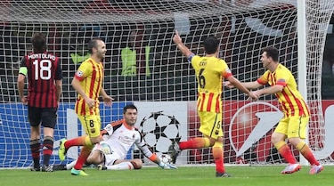 Milan y Barcelona empatan 1-1 en un duelo gris