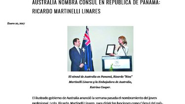 Ricardo Martinelli Linares no es cónsul de Australia