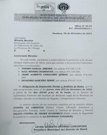 Adelantan proceso contra Saúl Méndez, Toribio García, Diógenes Sánchez y Jaime Caballero