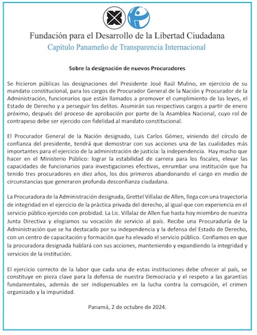 Procurador designado debe ‘demostrar la cualidad más importante: independencia’, TI