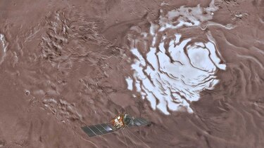 Descubren un lago de agua líquida en Marte