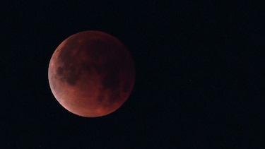Observadores esperan para avistar un eclipse lunar completo