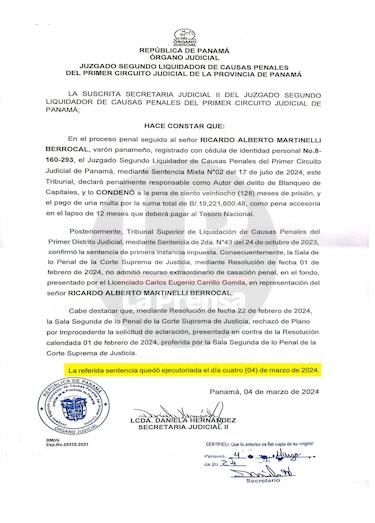 La sentencia condenatoria de New Business queda ejecutoriada, a partir de hoy