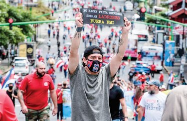 Protestas en Costa Rica contra acuerdo con el  FMI