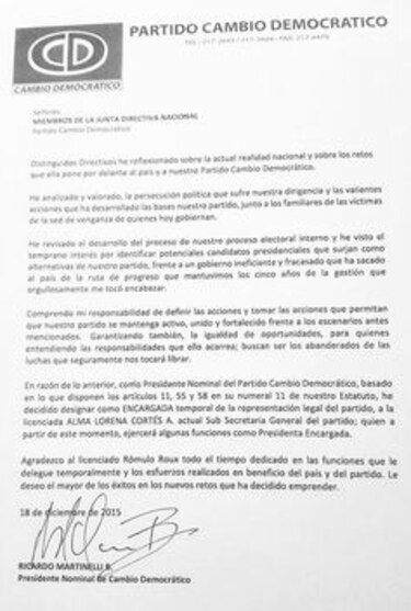 Expresidente Ricardo Martinelli emplaza a bancada de CD