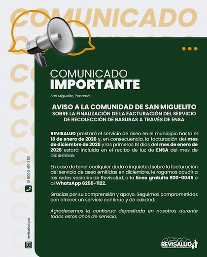 Quejas en San Miguelito por cobro adelantado de la tasa de aseo antes de la salida de Revisalud