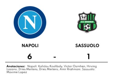Decidida actuación de Sassuolo: comparte el botín con Napoli