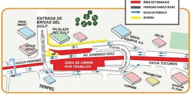 Desvíos por montaje de vigas en la estación Brisas del Golf